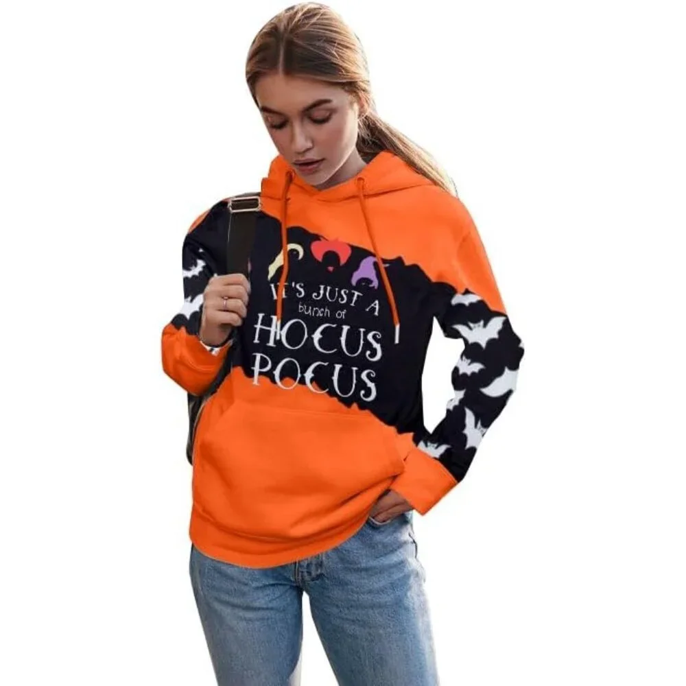 Women Halloween Sweatshirt Graphic Long Sleeve Casual Pullover Top